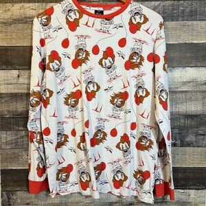 It x‎ Cakeworthy Pennywise Clown Halloween Long Sleeve T-Shirt L All Over Print